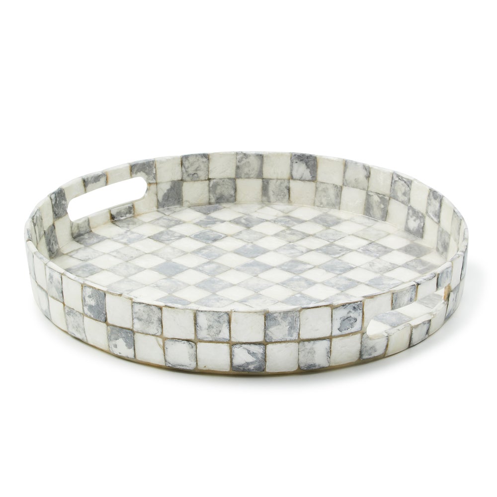 Check Capiz Round Tray