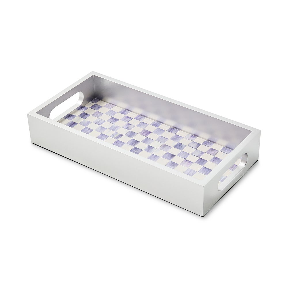 Violet Check Glass Bath Collection