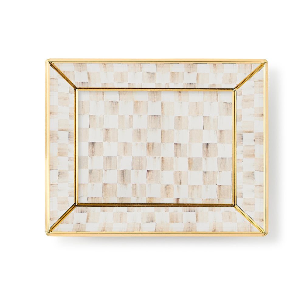 Mocha Check Glass Bath Collection