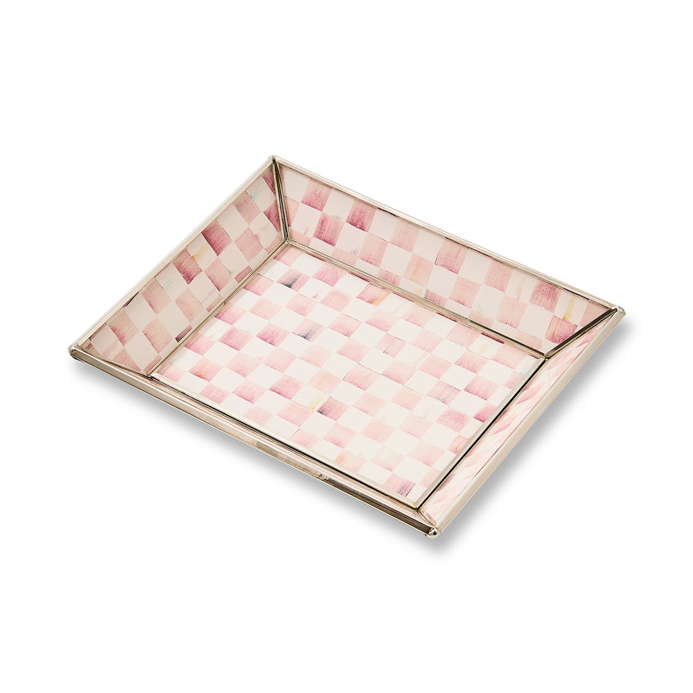Rosy Check Glass Bath Collection
