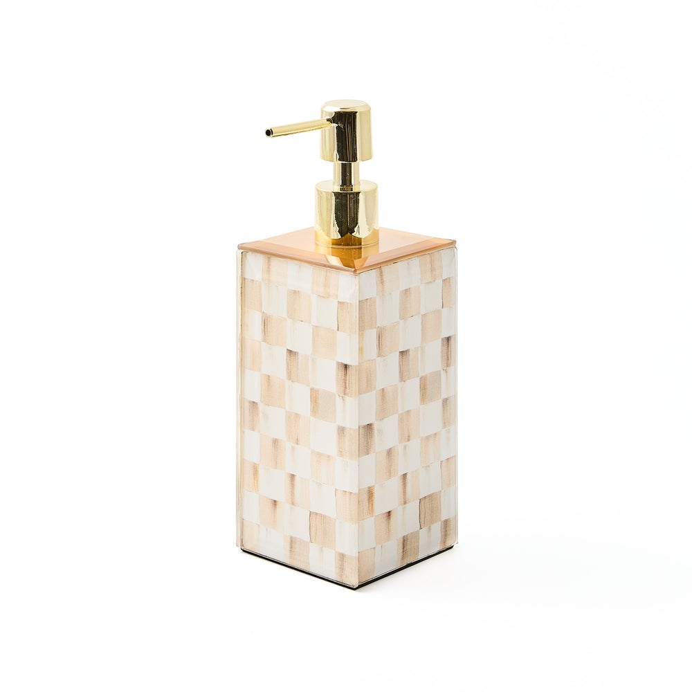 Mocha Check Glass Bath Collection