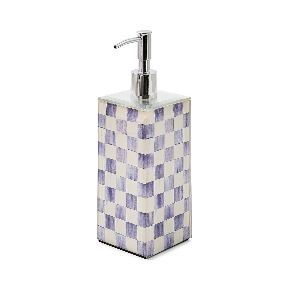 Violet Check Glass Bath Collection