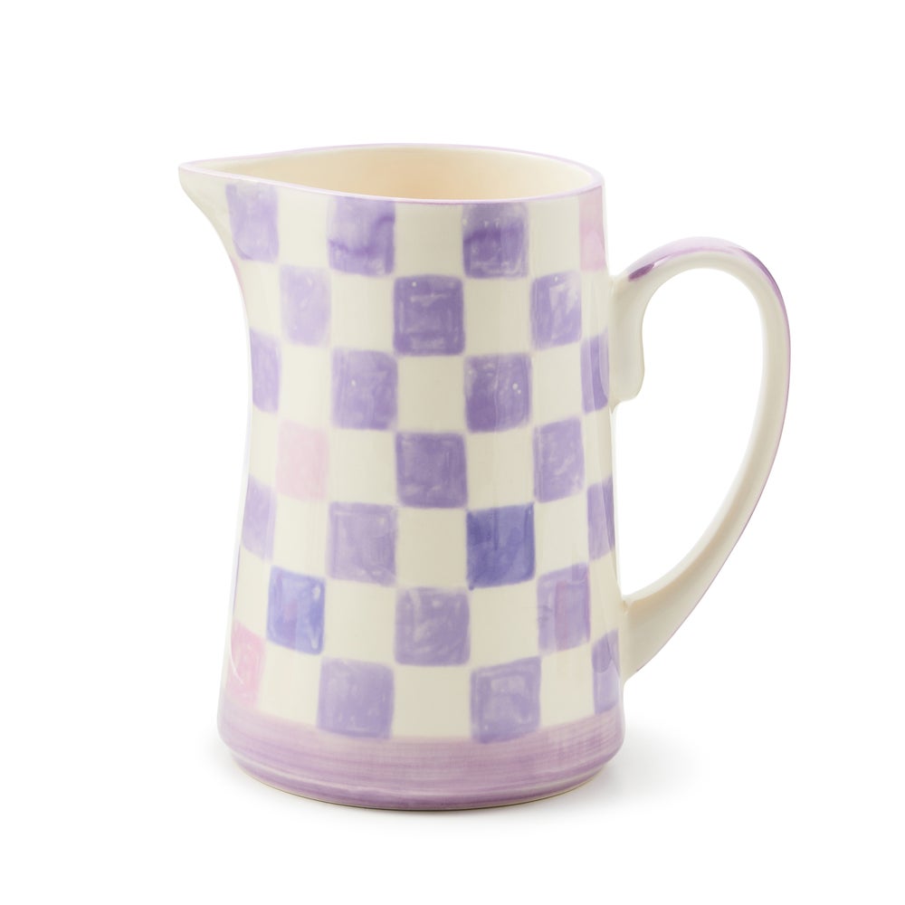 Stoneware Check Pitcher