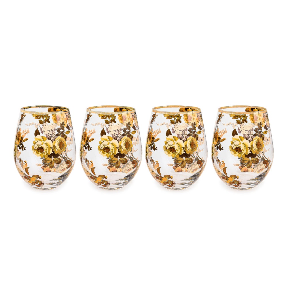 Wild Rose Glassware, Set of 4