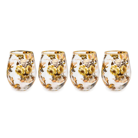 Wild Rose Glassware, Set of 4