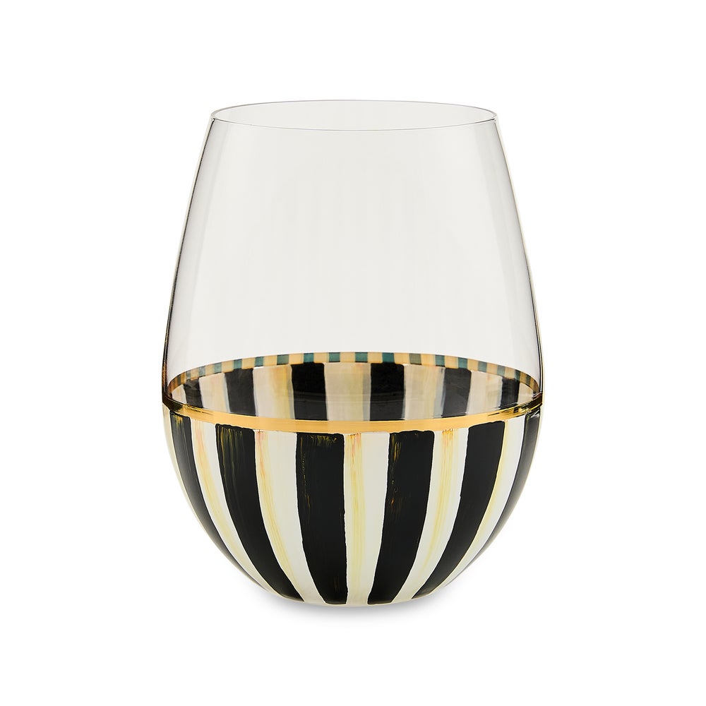 Stripe Stemless Wine Glass