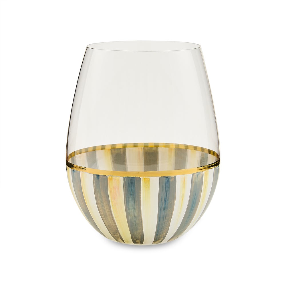 Stripe Stemless Wine Glass