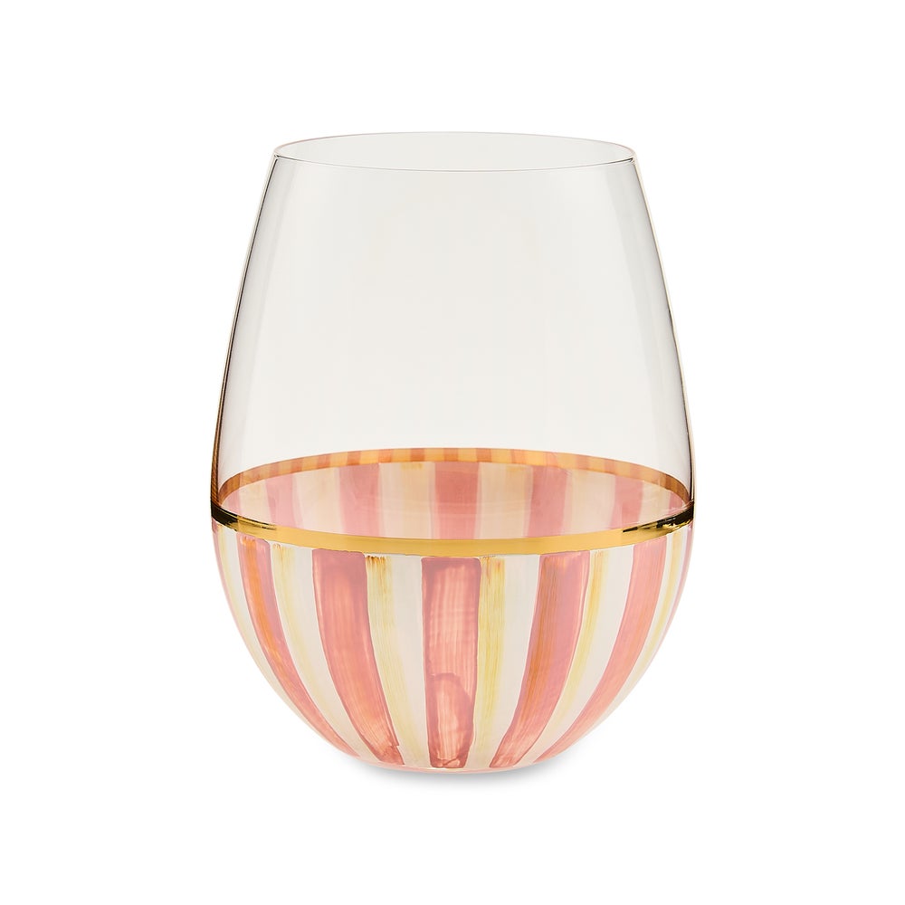 Stripe Stemless Wine Glass