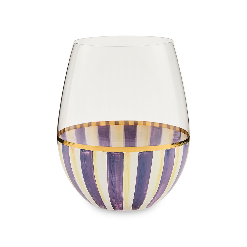 Stripe Stemless Wine Glass