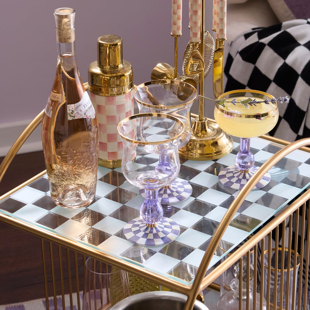 Violet Check Glassware