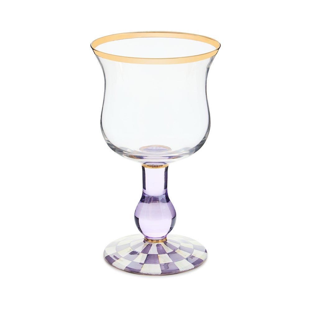 Violet Check Glassware