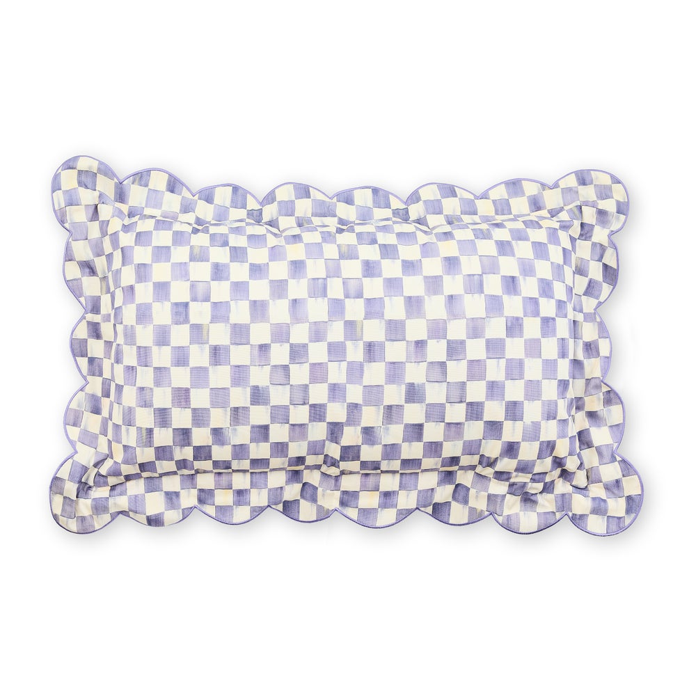 Check Reversible Scalloped Lumbar Throw Pillow