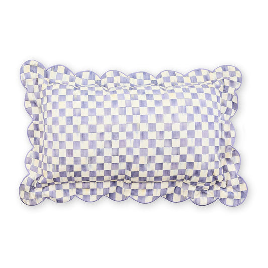 Check Reversible Scalloped Lumbar Throw Pillow