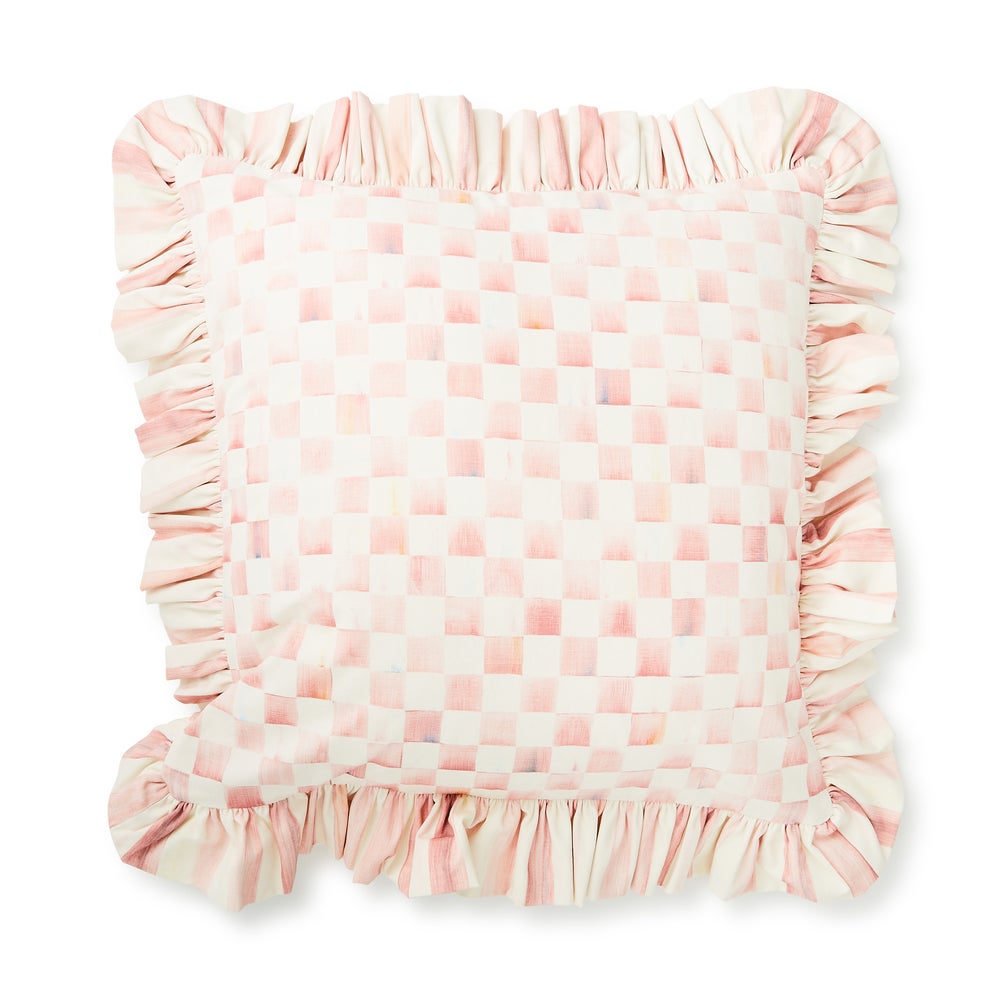 Check Ruffle Pillow
