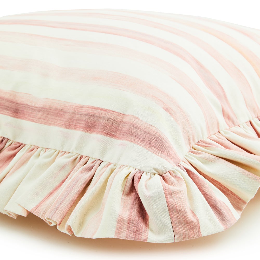 Check Ruffle Pillow