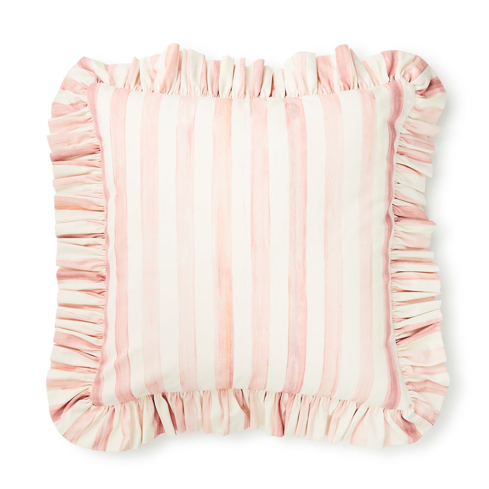 Check Ruffle Pillow