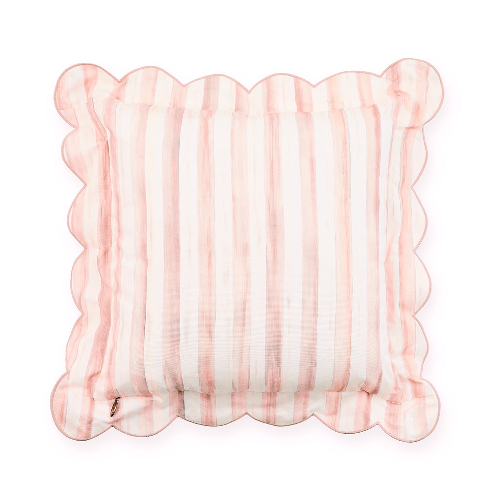 Check Reversible Scalloped Lumbar Throw Pillow