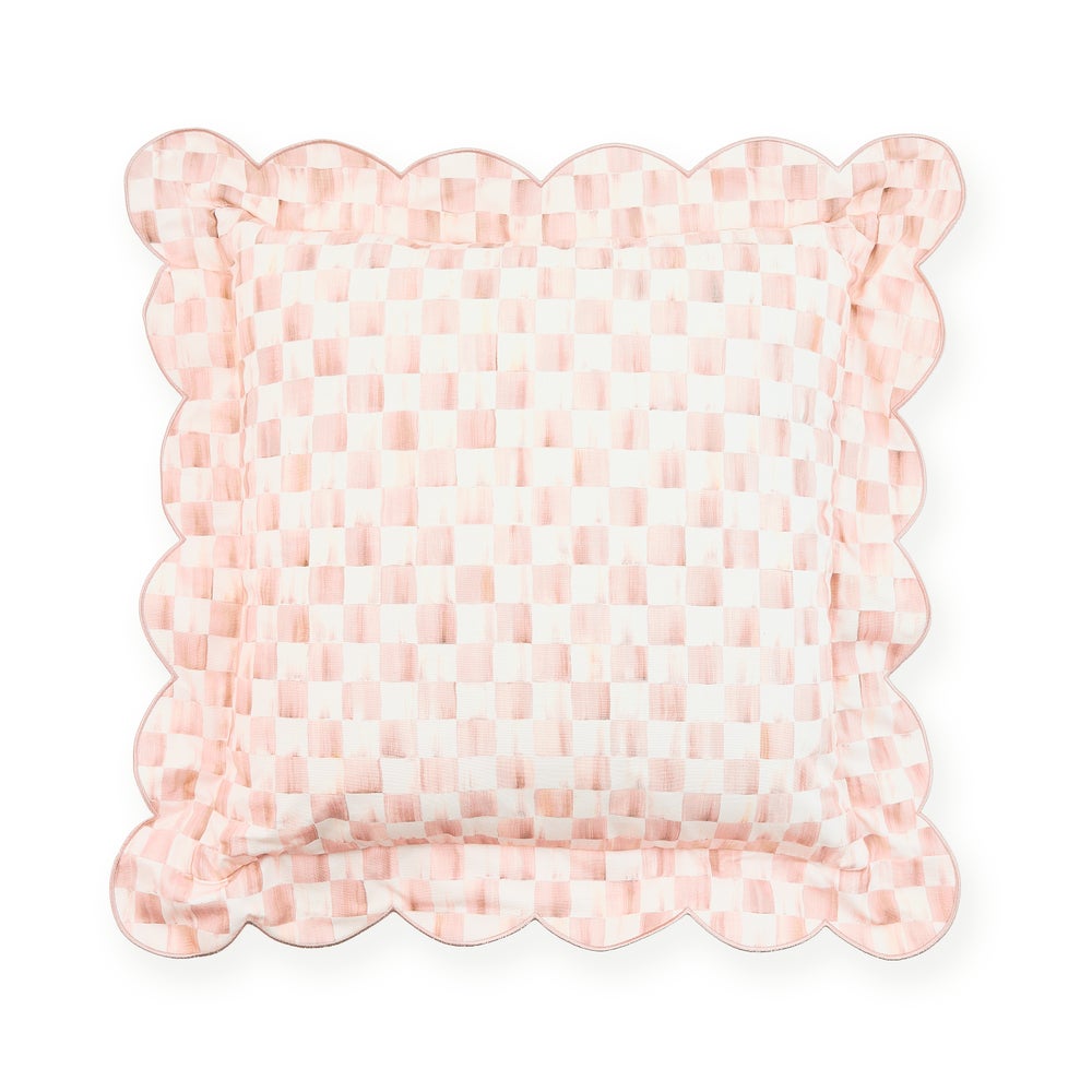 Check Reversible Scalloped Lumbar Throw Pillow