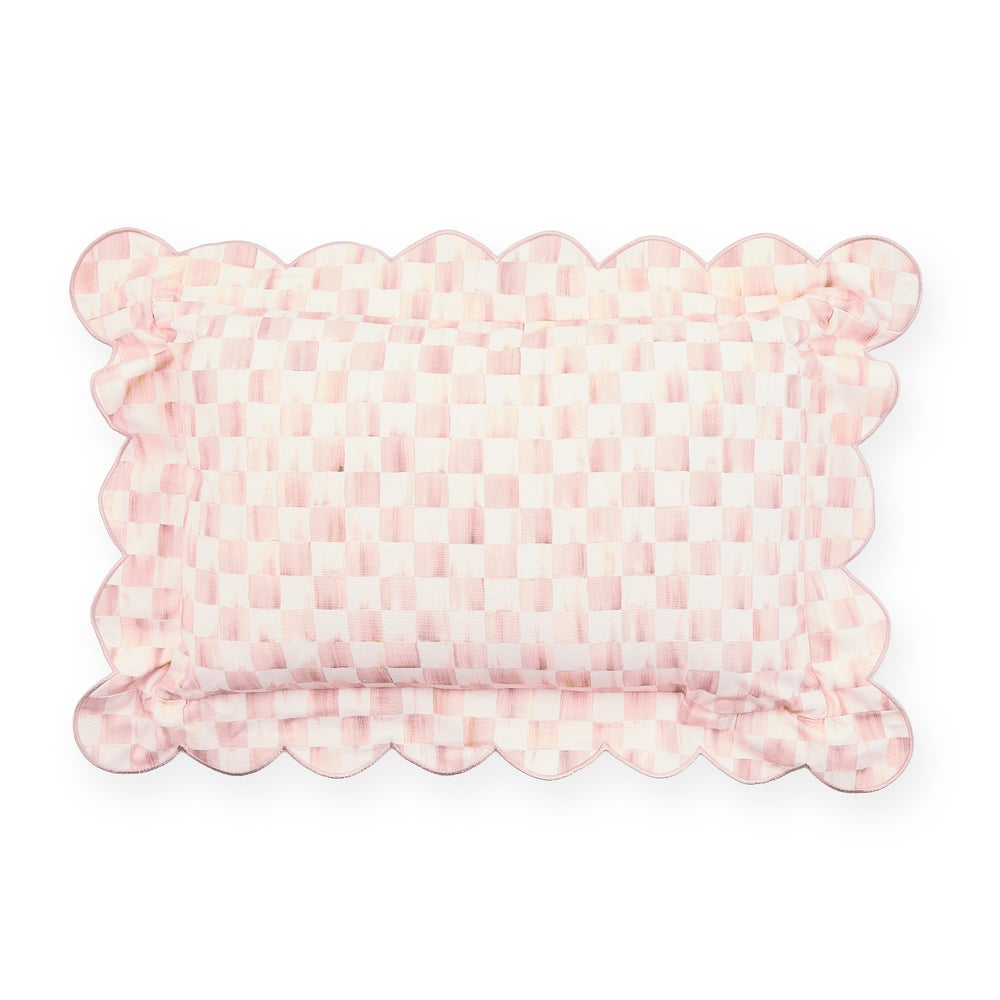 Check Reversible Scalloped Lumbar Throw Pillow