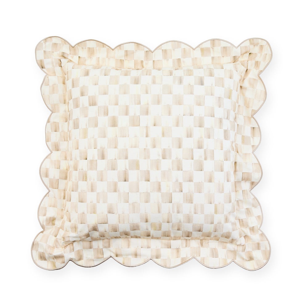 Check Reversible Scalloped Lumbar Throw Pillow