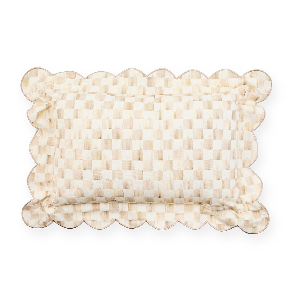 Check Reversible Scalloped Lumbar Throw Pillow