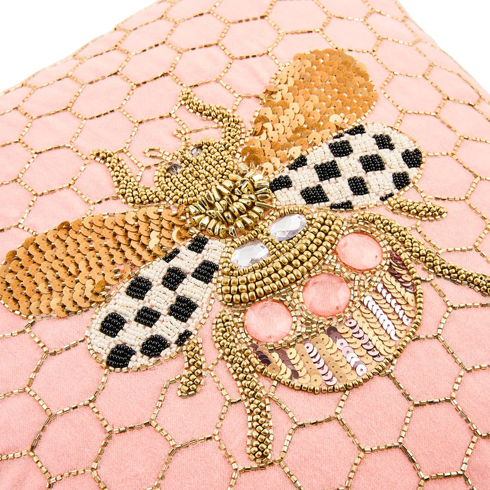 Queen Bee Pink Throw Pillow