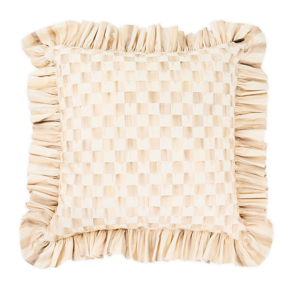 Check Ruffle Pillow