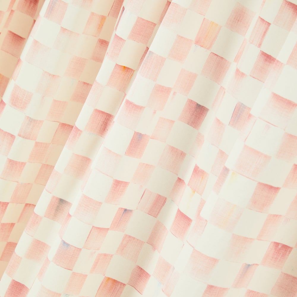 Rosy Check 84" Curtain Panel