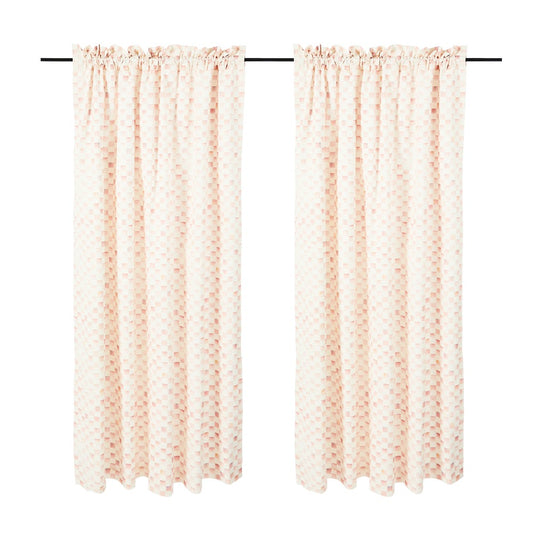 Rosy Check 84" Curtain Panel