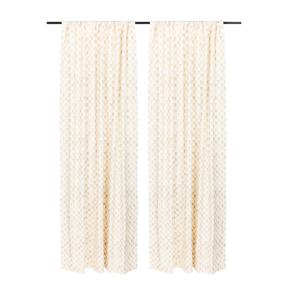Mocha Check 84" Curtain Panel