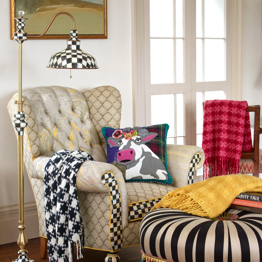 Check Farmhouse Floor Lamp