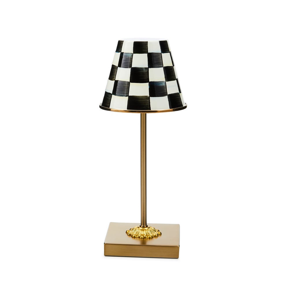 Enamel Check LED Cafe Table Lamp