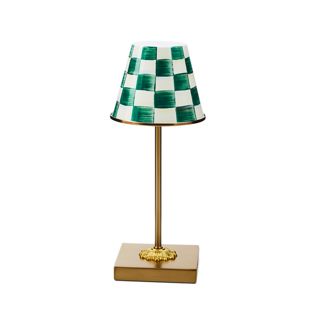 Enamel Check LED Cafe Table Lamp