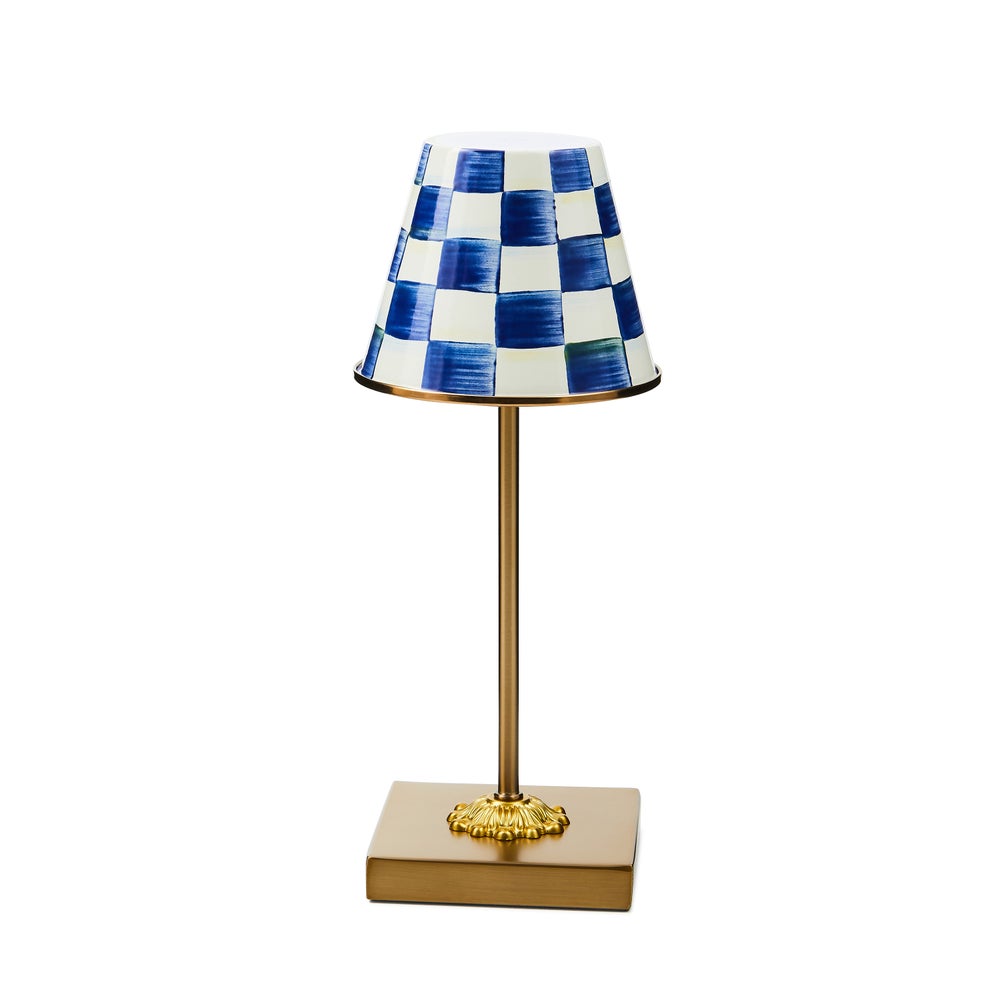 Enamel Check LED Cafe Table Lamp
