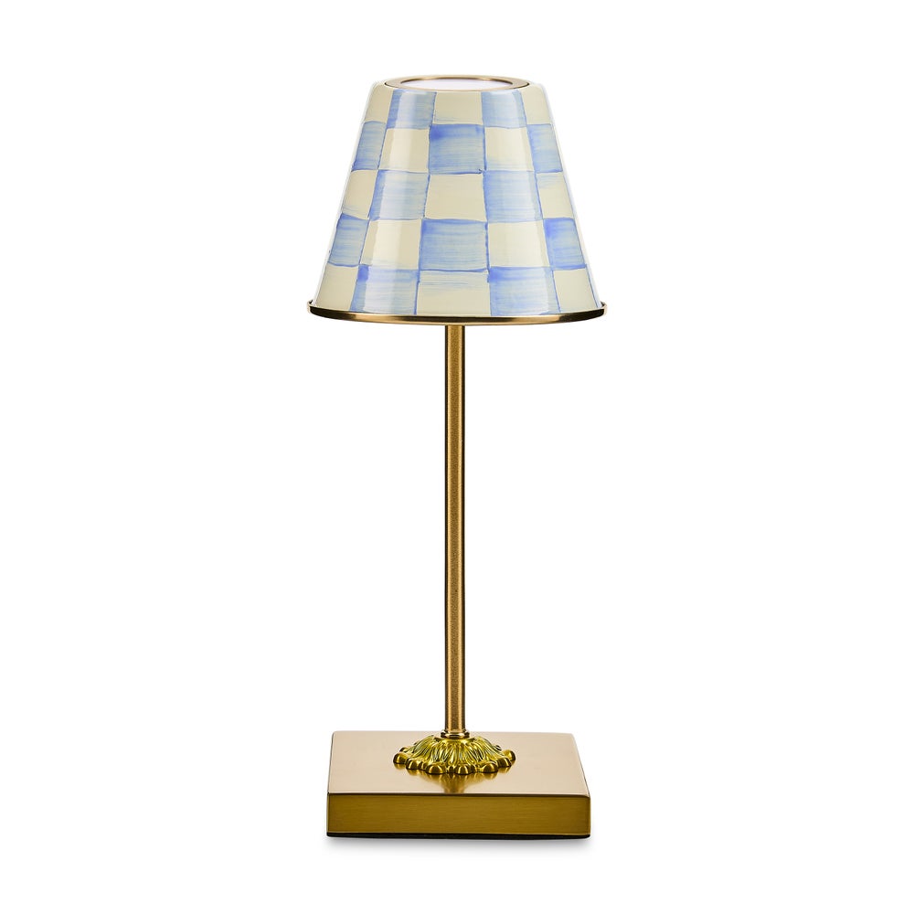 Enamel Check LED Cafe Table Lamp