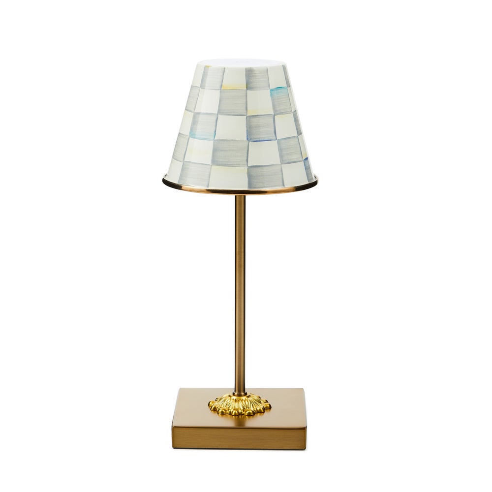 Enamel Check LED Cafe Table Lamp