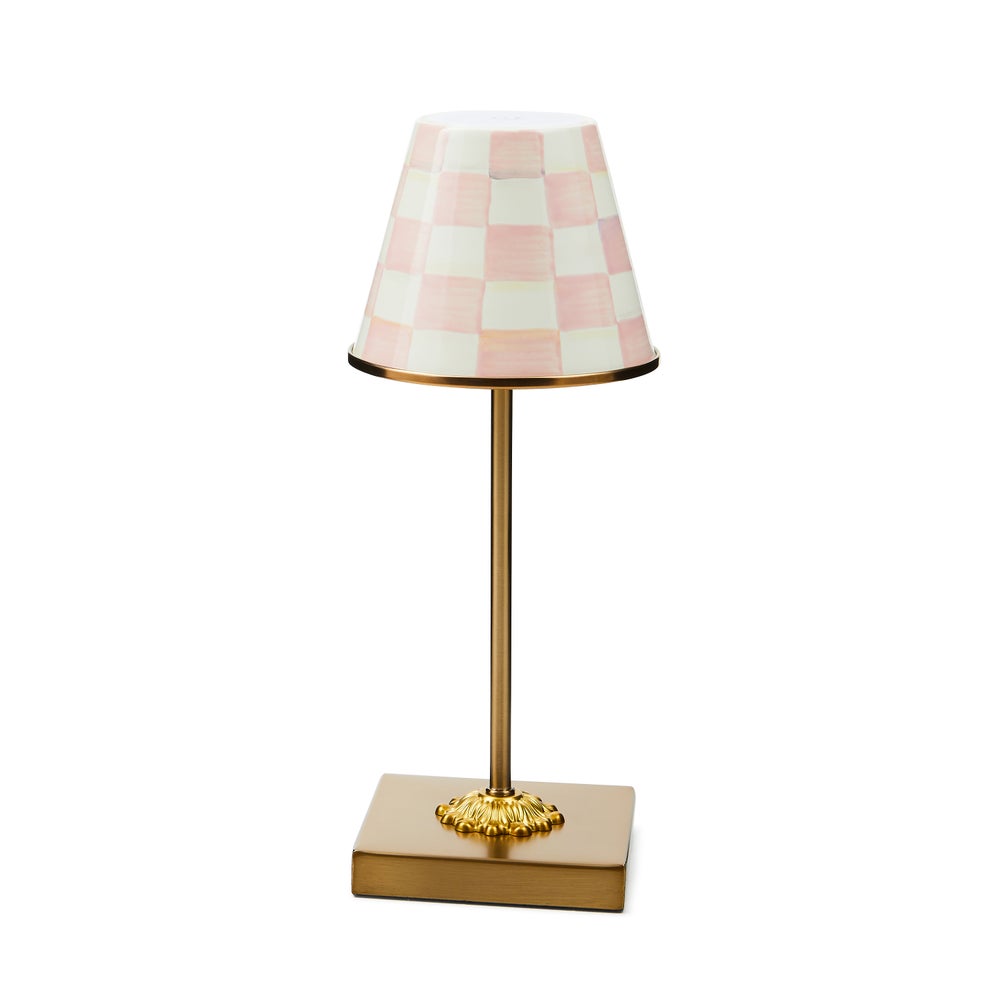 Enamel Check LED Cafe Table Lamp