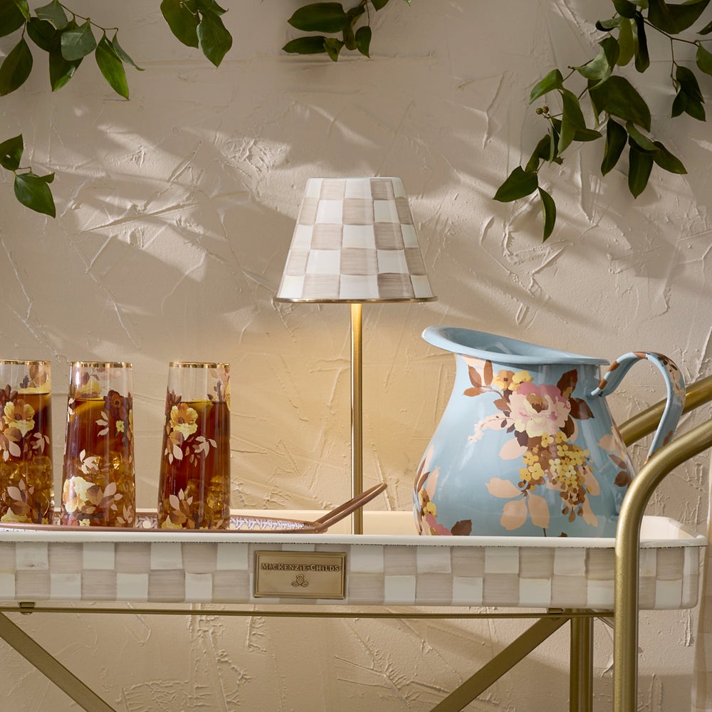 Enamel Check LED Cafe Table Lamp