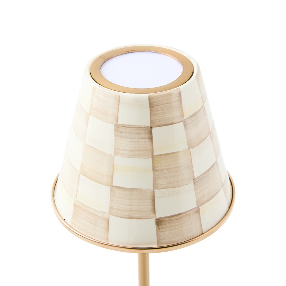 Enamel Check LED Cafe Table Lamp