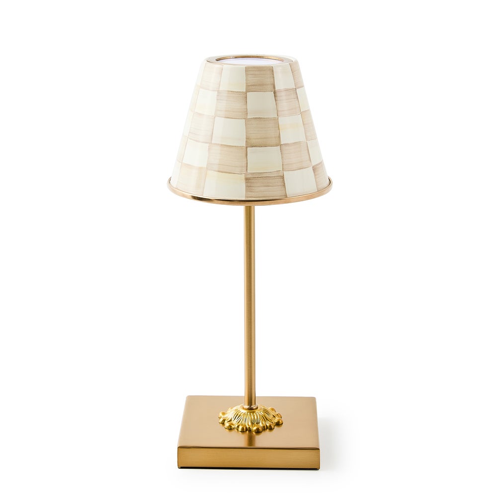 Enamel Check LED Cafe Table Lamp