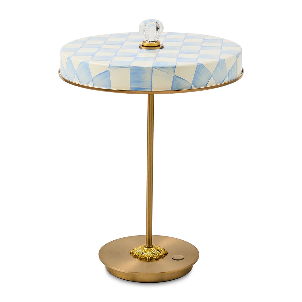 Enamel Check LED Disk Table Lamp