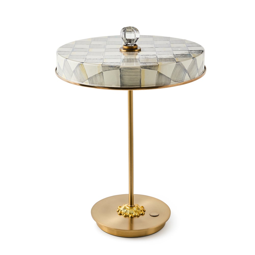 Enamel Check LED Disk Table Lamp