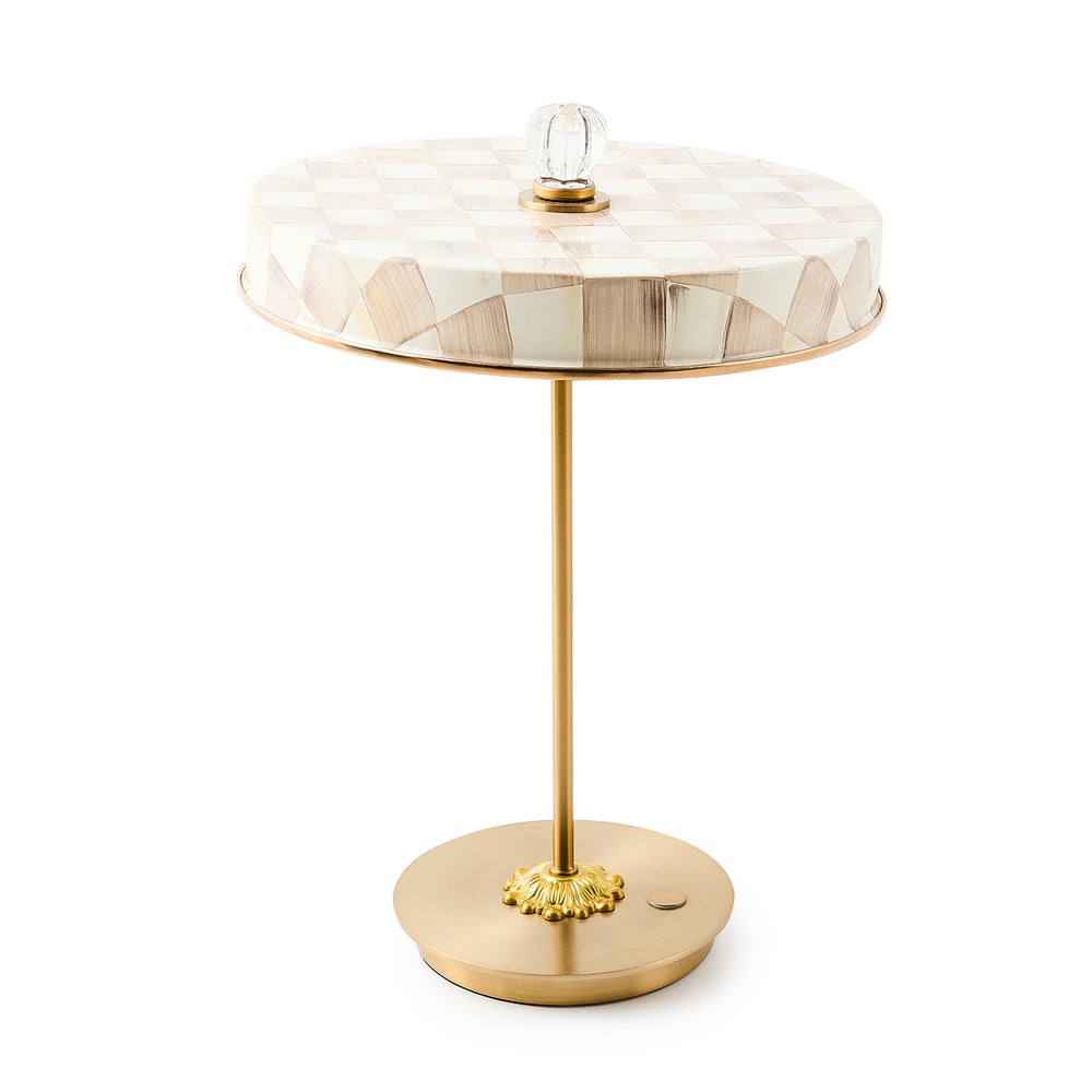 Enamel Check LED Disk Table Lamp