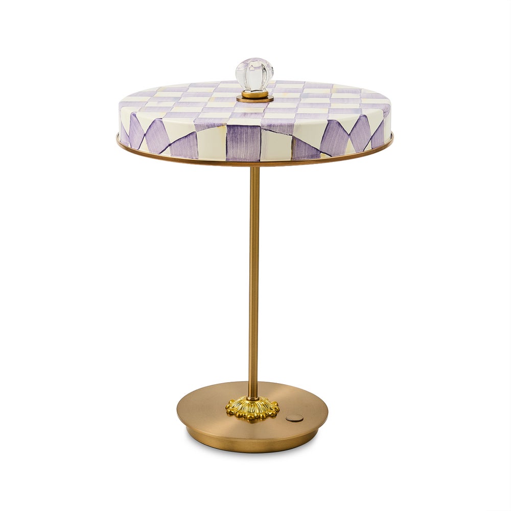 Enamel Check LED Disk Table Lamp