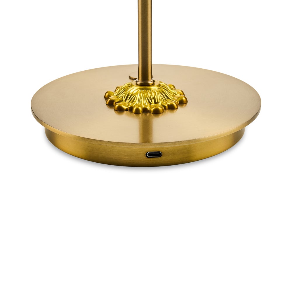 Enamel Check LED Rechargeable Dome Table Lamp