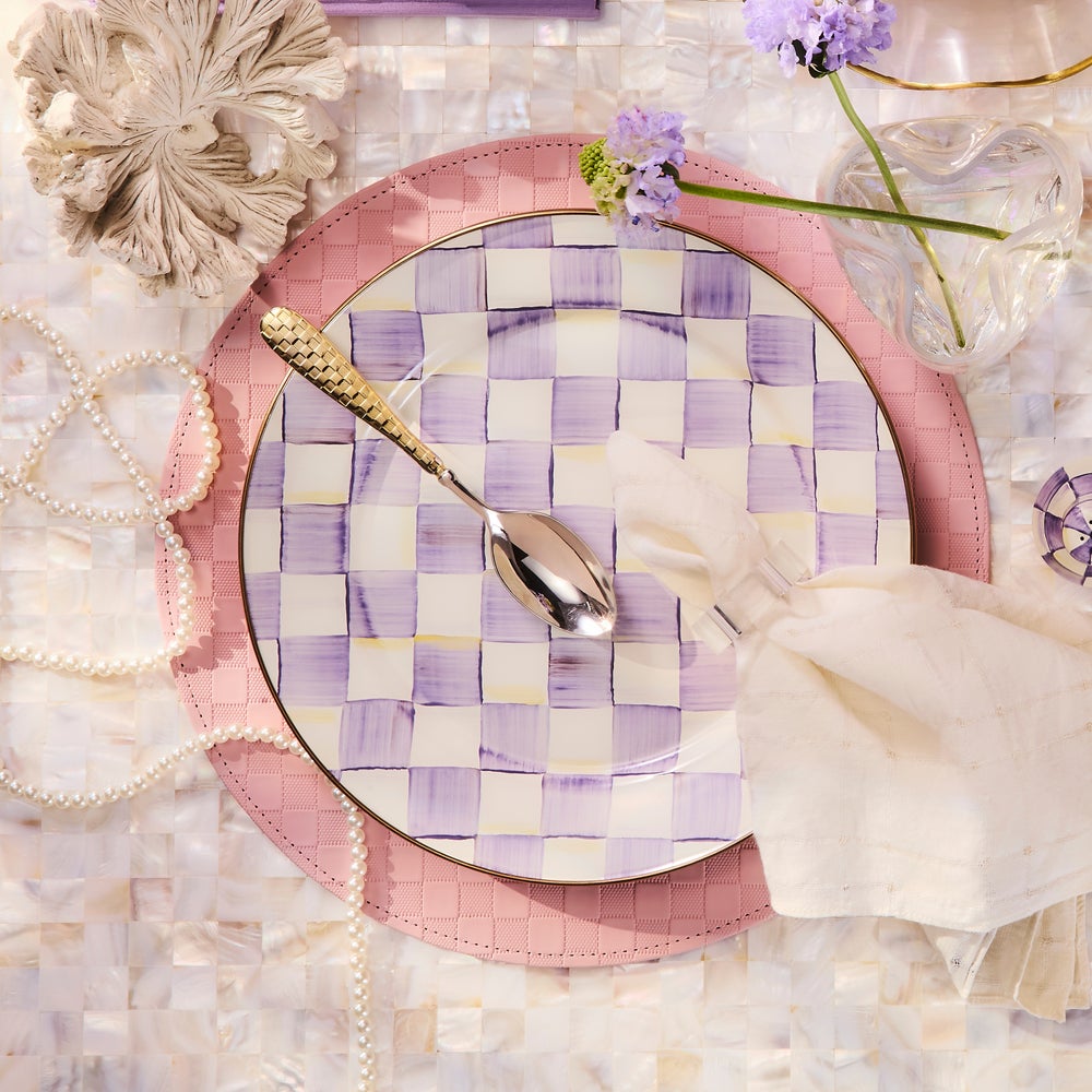 Violet Check Dinnerware