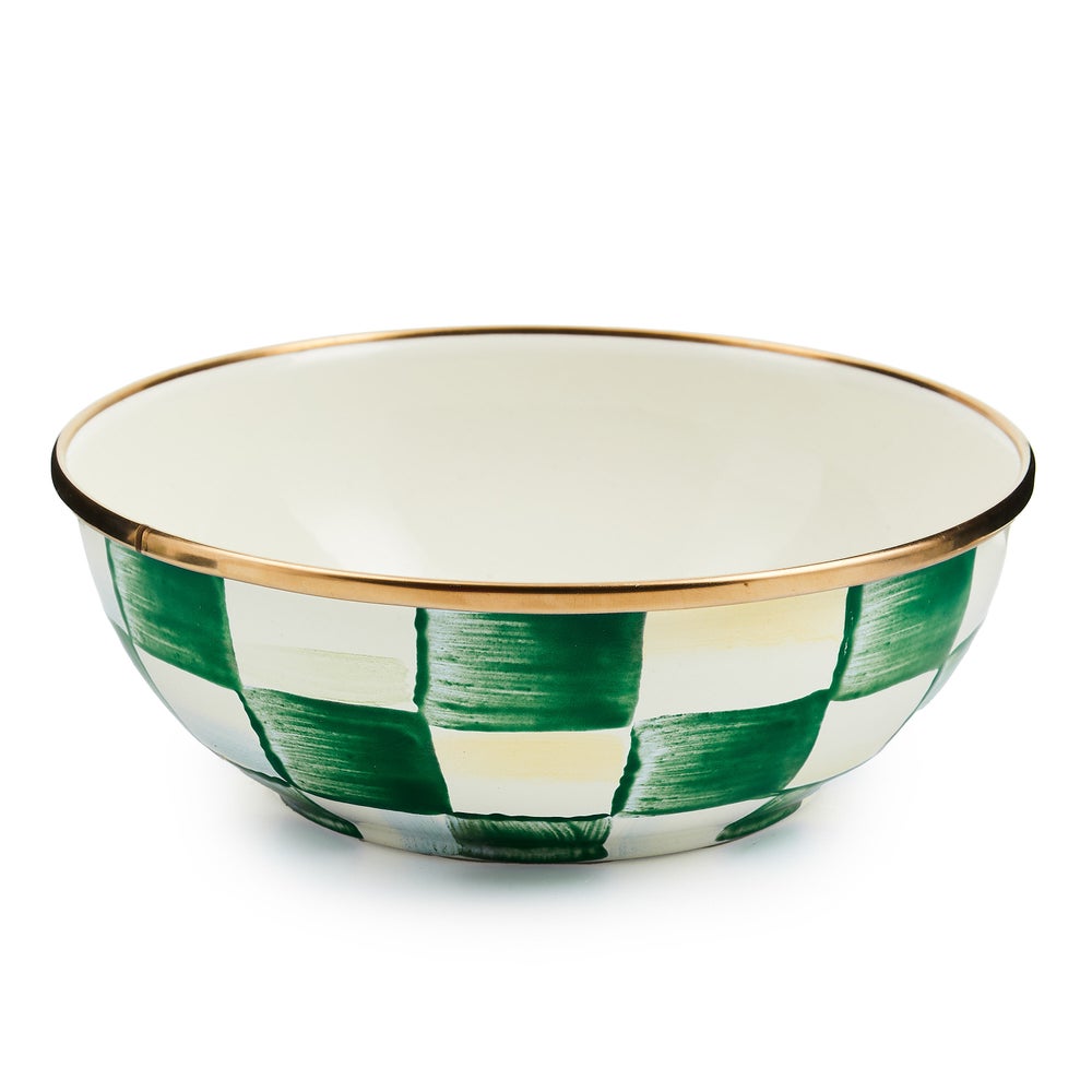 Emerald Check Enamel Everyday Bowl