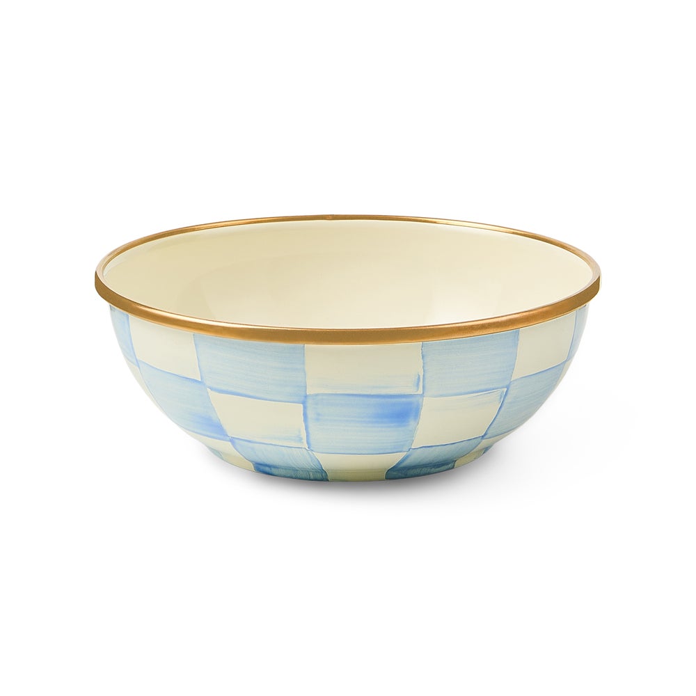 Sky Check Enamel Everyday Bowl