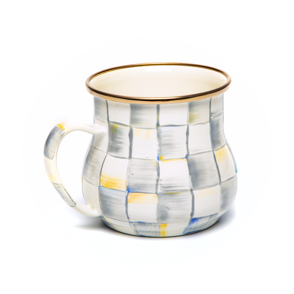 Check Enamel Mug