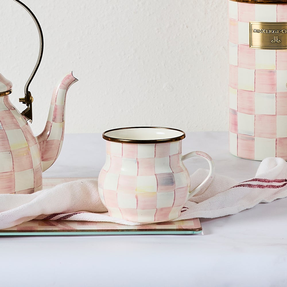Check Enamel Mug